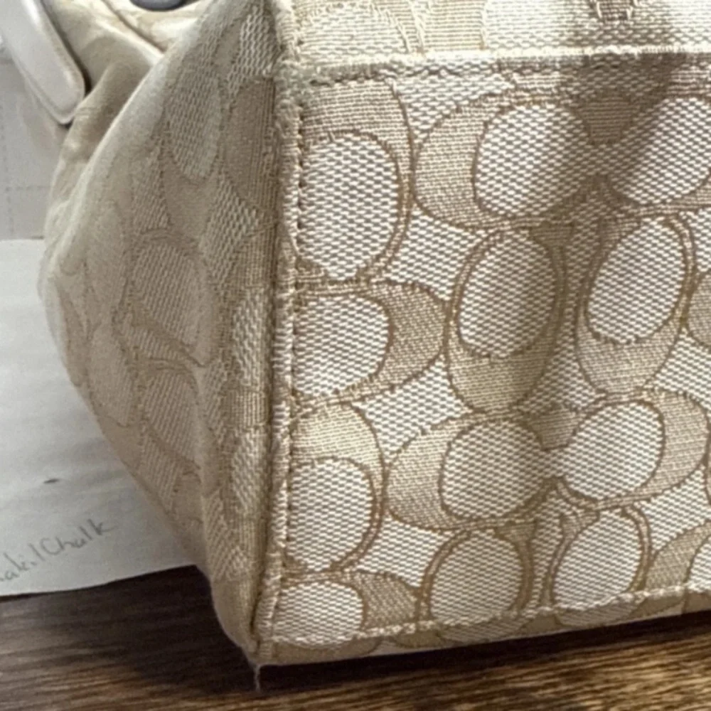 Coach Beige Signature Shoulder Bag​